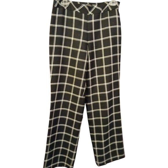 PENDLETON Virgin Wool Black Plaid Trousers 4P - like new - Picture 4 of 13
